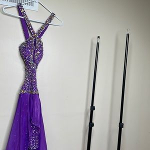 Purple diamond prom dress